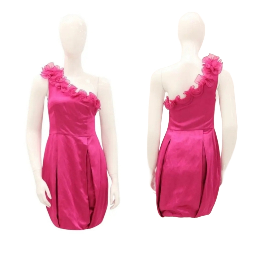 3.1 Phillip Lim Fucshia  1 Shoulder Ruffle Moni Dress Size 6 Small